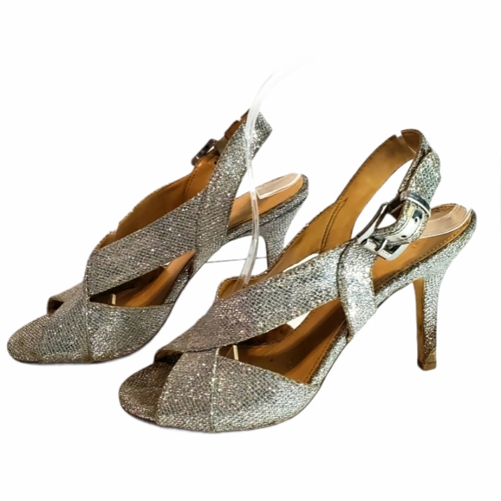 Michael Kors Silver Sling Back Sandals